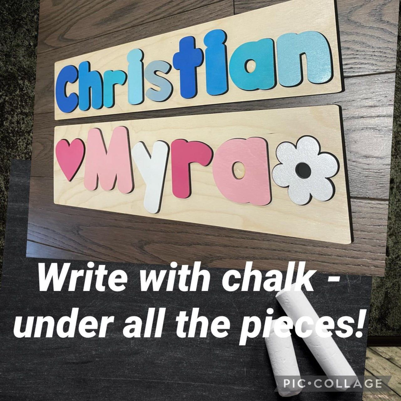 CUSTOMIZED CHALKBOARD - CUSTOMIZED CHALKBOARD NAME PUZZLE