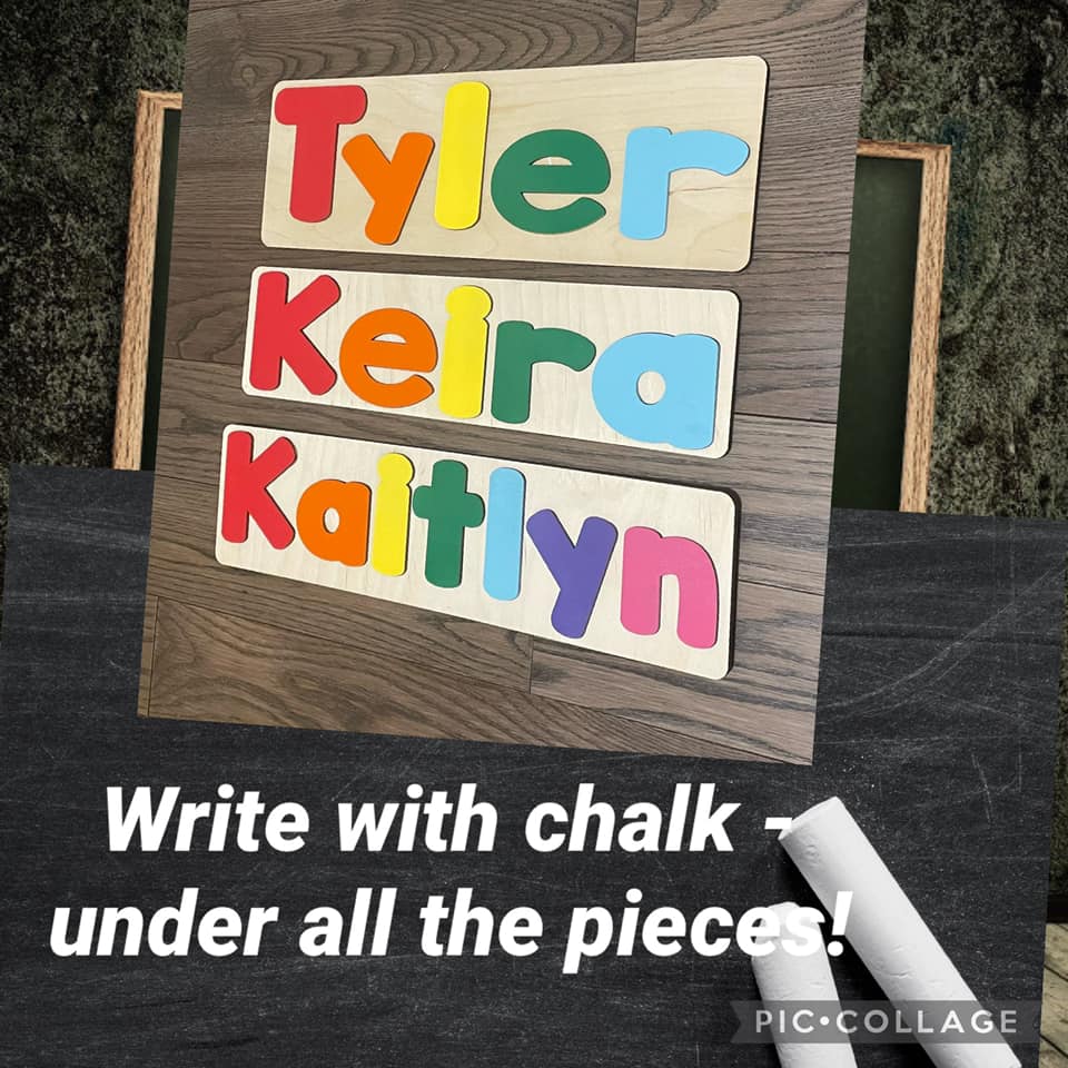 CUSTOMIZED CHALKBOARD - CUSTOMIZED CHALKBOARD NAME PUZZLE